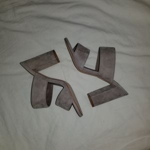 Jeffrey Campbell Suede Taupe Mules